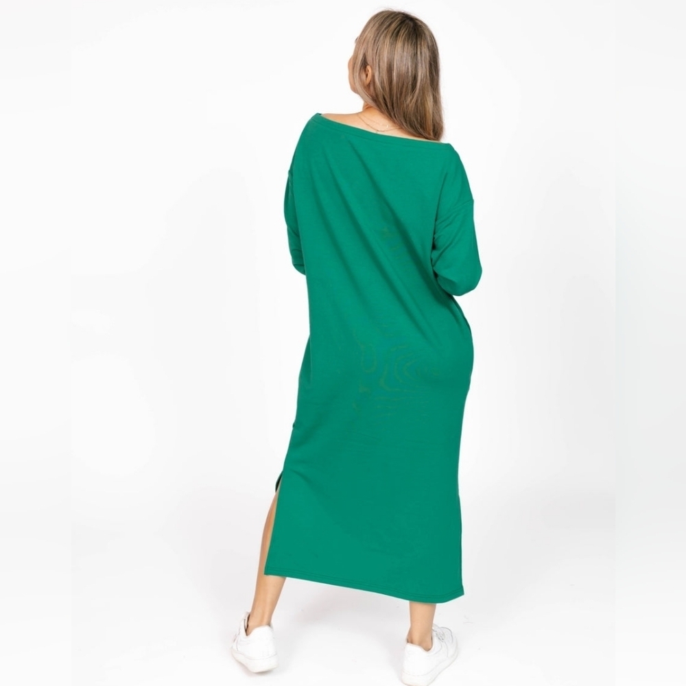 Smash + Tess  ALL DAY MIDI DRESS IN HOLLY GREEN - Picture 2 of 9